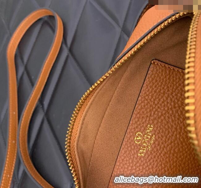 Buy Discount Valentino Alltime Mini Shoulder Bag in Grainy Calfskin 6205 Brown 2025