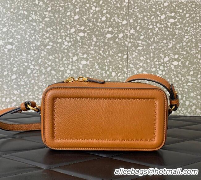 Buy Discount Valentino Alltime Mini Shoulder Bag in Grainy Calfskin 6205 Brown 2025