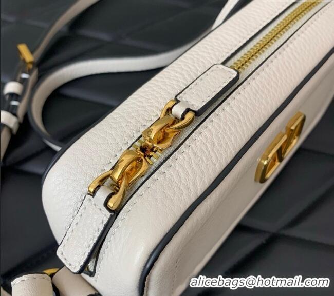 Luxury Cheap Valentino Alltime Mini Shoulder Bag in Grainy Calfskin 6205 White 2025