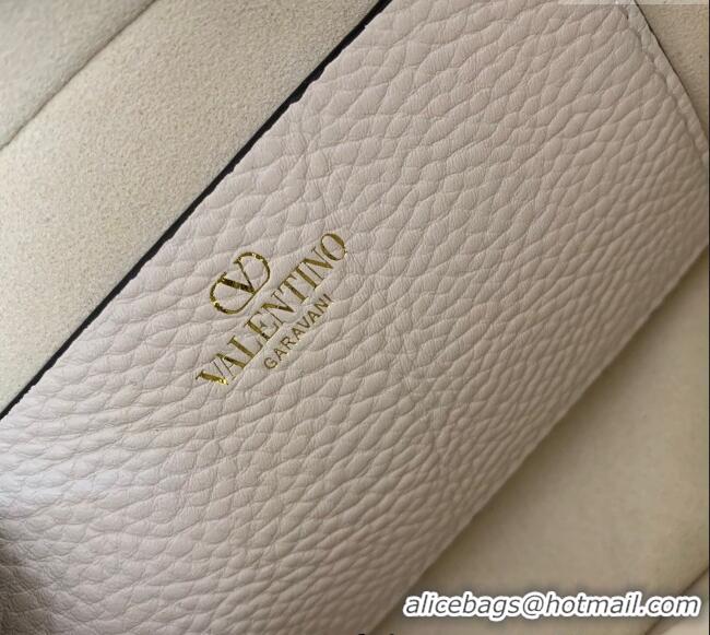 Luxury Cheap Valentino Alltime Mini Shoulder Bag in Grainy Calfskin 6205 White 2025