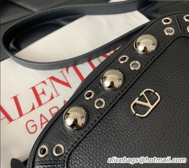 Low Cost Valentino Nellcote Crossbody Bag in Grainy Calfskin with Ball Studs 6207 Black 2025