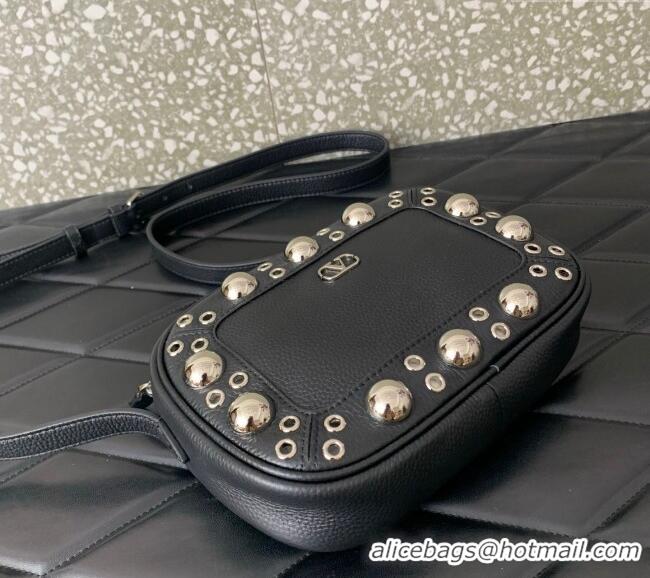Low Cost Valentino Nellcote Crossbody Bag in Grainy Calfskin with Ball Studs 6207 Black 2025