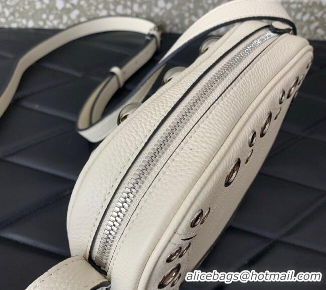 Promotional Valentino Nellcote Crossbody Bag in Grainy Calfskin with Ball Studs 6207 White 2025