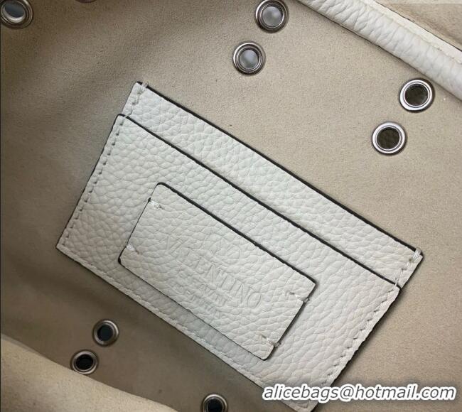 Promotional Valentino Nellcote Crossbody Bag in Grainy Calfskin with Ball Studs 6207 White 2025
