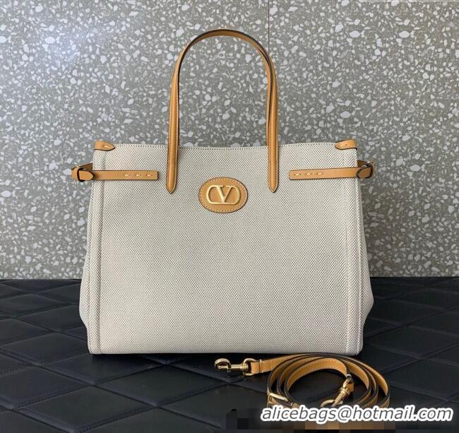 Good Quality Valentino Antibes Medium Shopping Bag in Canvas with Slide Buckles 6220L 2025