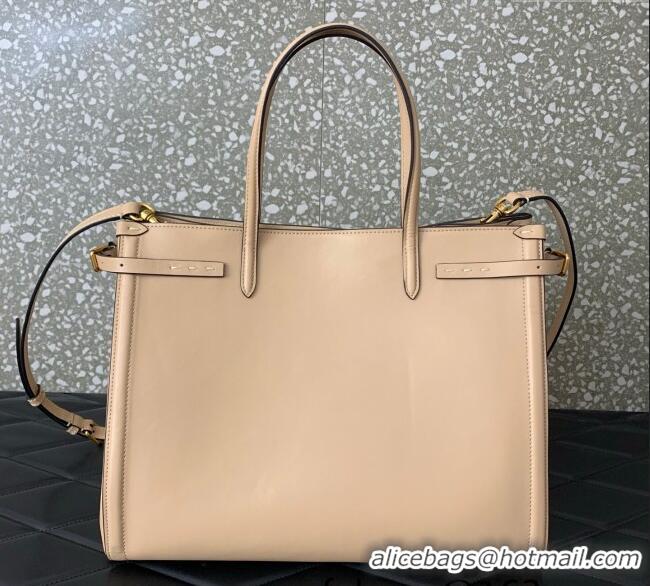 Big Discount Valentino Antibes Medium Shopping Bag in Calfskin with Slide Buckles 6220L Nude 2025