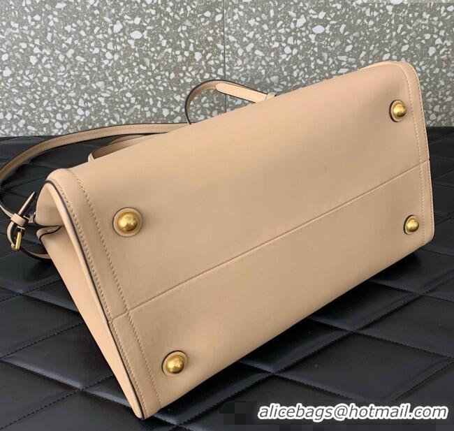 Big Discount Valentino Antibes Medium Shopping Bag in Calfskin with Slide Buckles 6220L Nude 2025