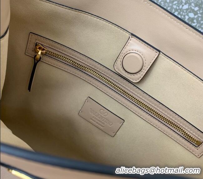 Big Discount Valentino Antibes Medium Shopping Bag in Calfskin with Slide Buckles 6220L Nude 2025
