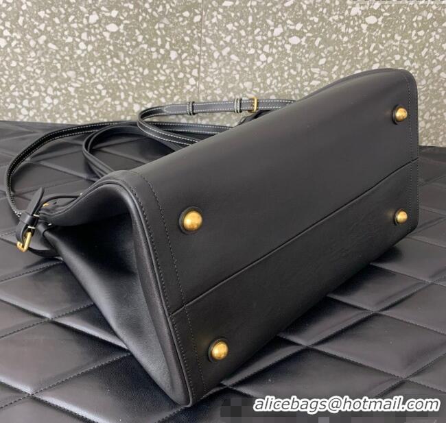 Buy Fashionable Valentino Antibes Medium Shopping Bag in Calfskin with Slide Buckles 6220L Black 2025