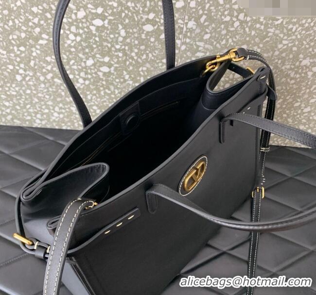 Buy Fashionable Valentino Antibes Medium Shopping Bag in Calfskin with Slide Buckles 6220L Black 2025
