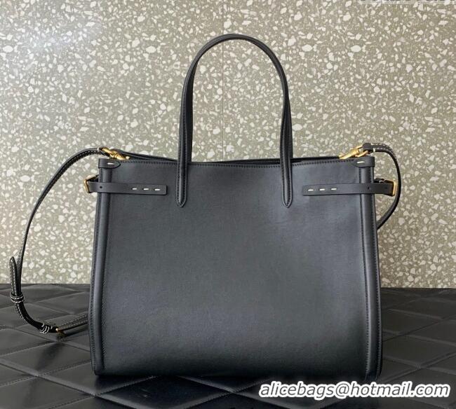 Buy Fashionable Valentino Antibes Medium Shopping Bag in Calfskin with Slide Buckles 6220L Black 2025