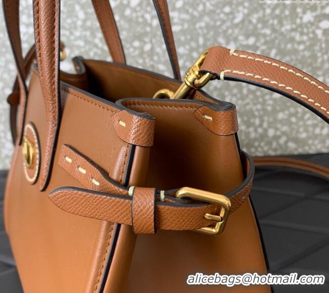 Top Quality Valentino Antibes Small Shopping Bag in Calfskin with Slide Buckles 6220S Brown 2025
