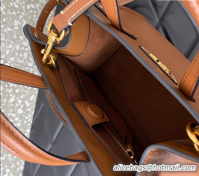 Top Quality Valentino Antibes Small Shopping Bag in Calfskin with Slide Buckles 6220S Brown 2025