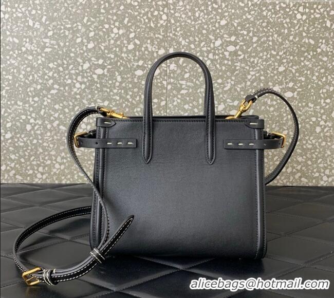 Top Grade Valentino Antibes Small Shopping Bag in Calfskin with Slide Buckles 6220S Black 2025