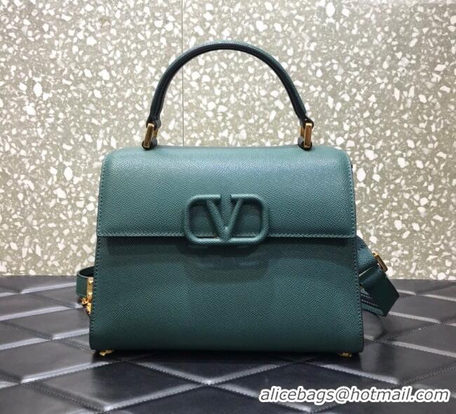 Big Discount Valentino Medium VSLING Grainy Calfskin Handbag 2828 Green 2025