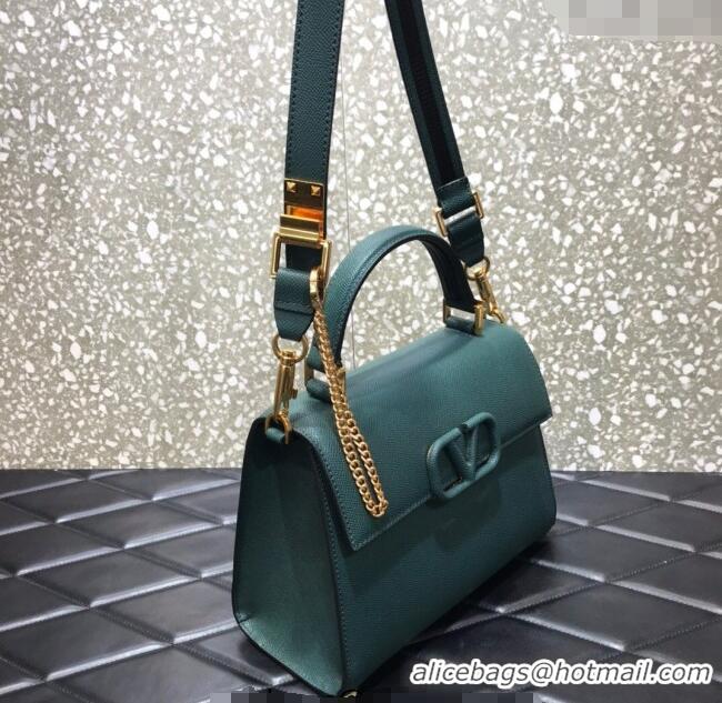 Big Discount Valentino Medium VSLING Grainy Calfskin Handbag 2828 Green 2025