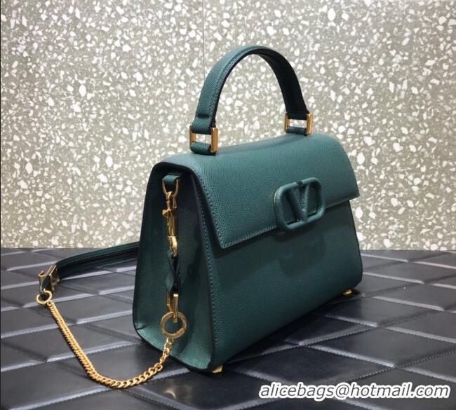 Big Discount Valentino Medium VSLING Grainy Calfskin Handbag 2828 Green 2025