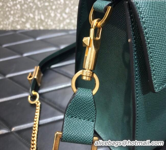 Big Discount Valentino Medium VSLING Grainy Calfskin Handbag 2828 Green 2025