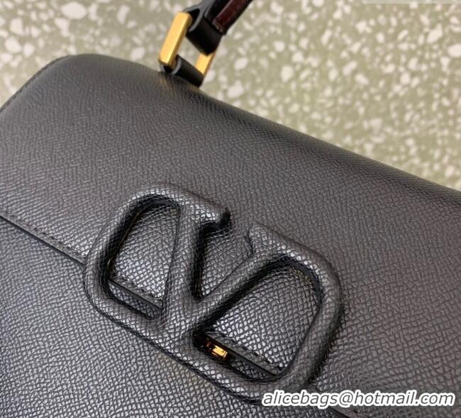 Most Popular Valentino Medium VSLING Grainy Calfskin Handbag 2828 Black 2025
