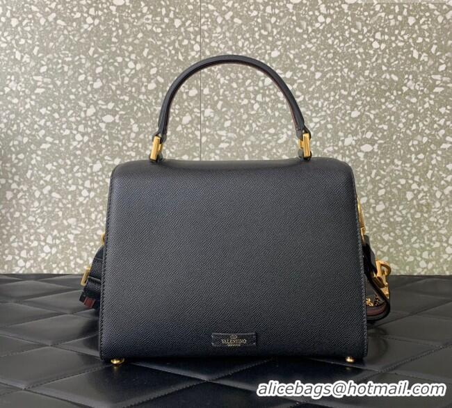 Most Popular Valentino Medium VSLING Grainy Calfskin Handbag 2828 Black 2025
