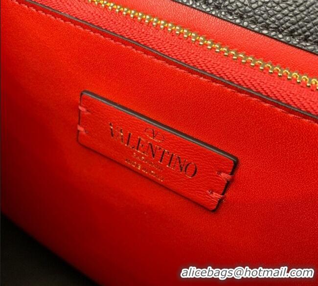 Most Popular Valentino Medium VSLING Grainy Calfskin Handbag 2828 Black 2025