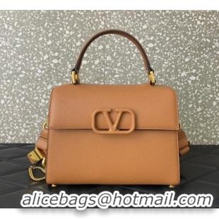 Big Discount Valentino Medium VSLING Grainy Calfskin Handbag 2828 Apricot 2025