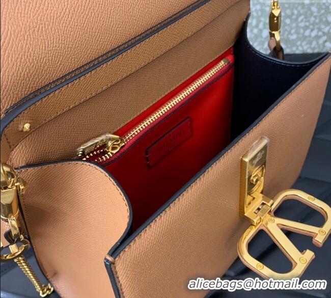 Big Discount Valentino Medium VSLING Grainy Calfskin Handbag 2828 Apricot 2025