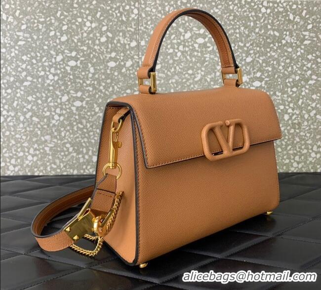 Big Discount Valentino Medium VSLING Grainy Calfskin Handbag 2828 Apricot 2025