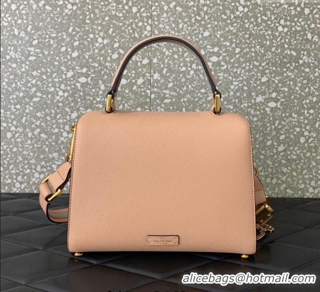 Famous Brand Valentino Medium VSLING Grainy Calfskin Handbag 2828 Light Pink 2025