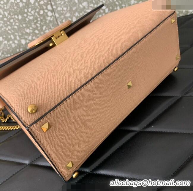 Famous Brand Valentino Medium VSLING Grainy Calfskin Handbag 2828 Light Pink 2025