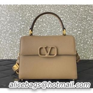 Good Taste Valentino Medium VSLING Grainy Calfskin Handbag 2828 Khaki 2025