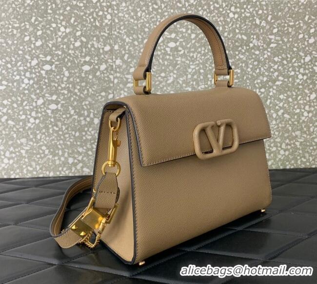 Good Taste Valentino Medium VSLING Grainy Calfskin Handbag 2828 Khaki 2025