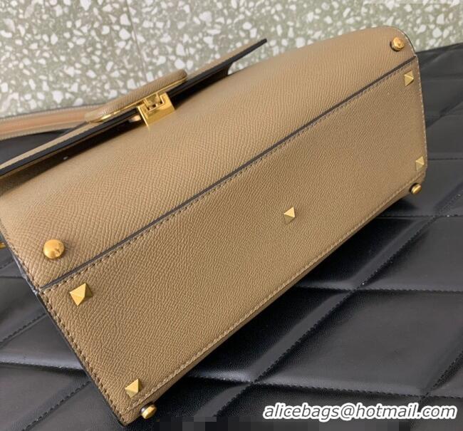 Good Taste Valentino Medium VSLING Grainy Calfskin Handbag 2828 Khaki 2025