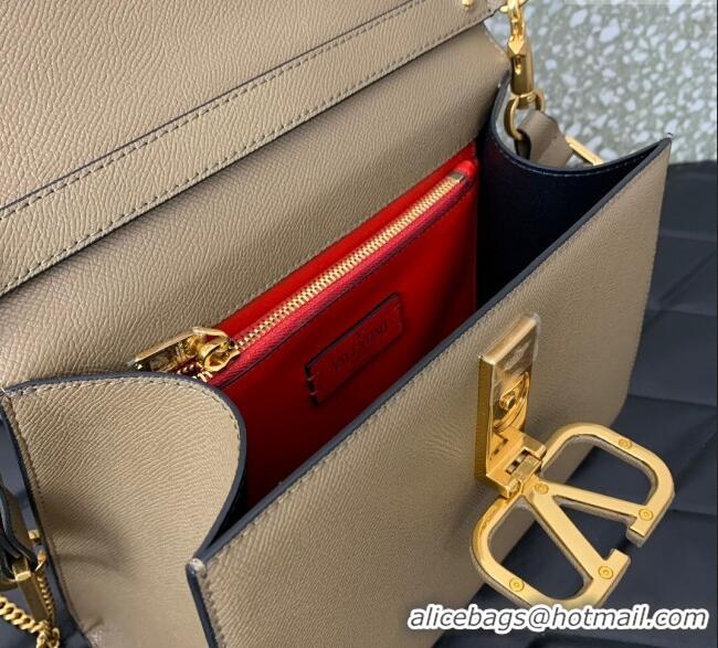 Good Taste Valentino Medium VSLING Grainy Calfskin Handbag 2828 Khaki 2025