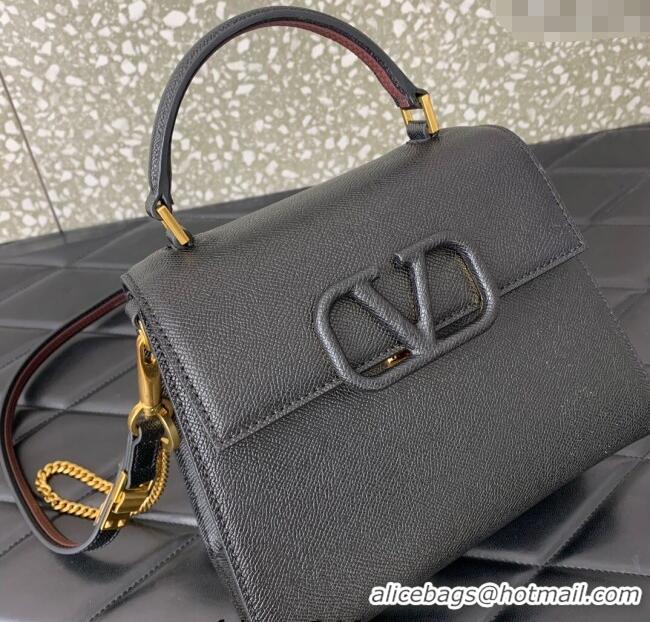Promotional Valentino Small VSLING Grainy Calfskin Handbag 2727 Black 2025