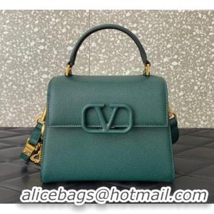 Big Discount Valentino Small VSLING Grainy Calfskin Handbag 2727 Green 2025