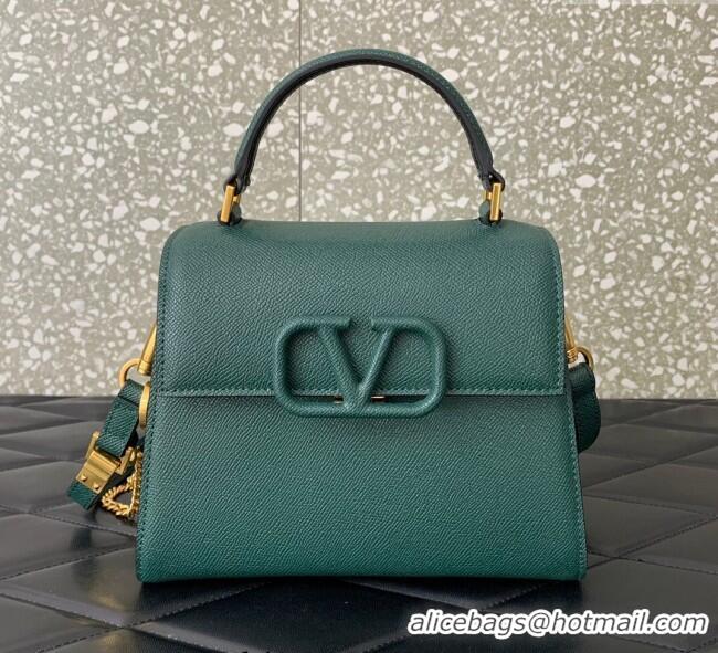 Big Discount Valentino Small VSLING Grainy Calfskin Handbag 2727 Green 2025