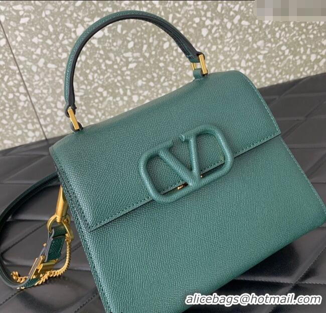 Big Discount Valentino Small VSLING Grainy Calfskin Handbag 2727 Green 2025