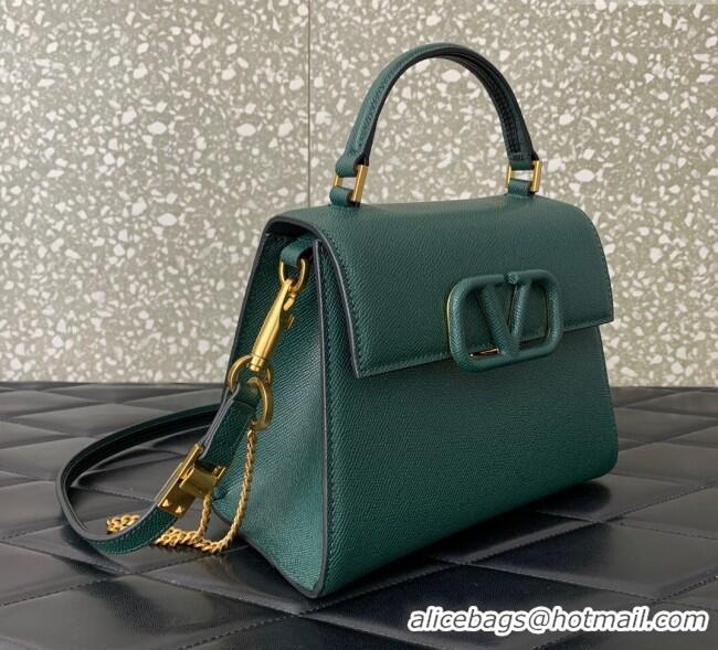 Big Discount Valentino Small VSLING Grainy Calfskin Handbag 2727 Green 2025