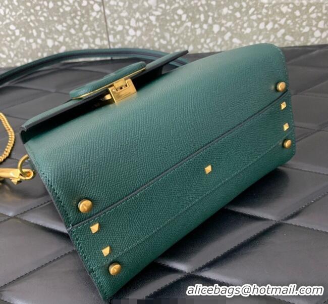 Big Discount Valentino Small VSLING Grainy Calfskin Handbag 2727 Green 2025