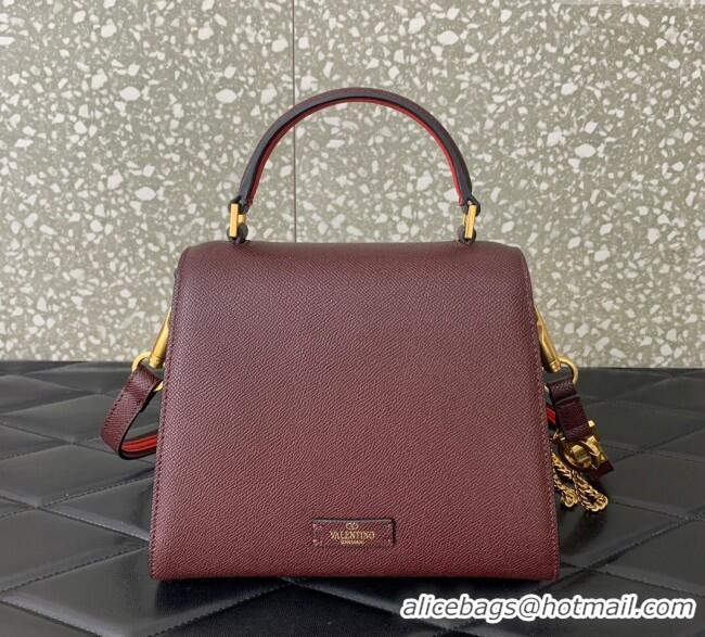 Big Discount Valentino Small VSLING Grainy Calfskin Handbag 2727 Dark Burgundy 2025