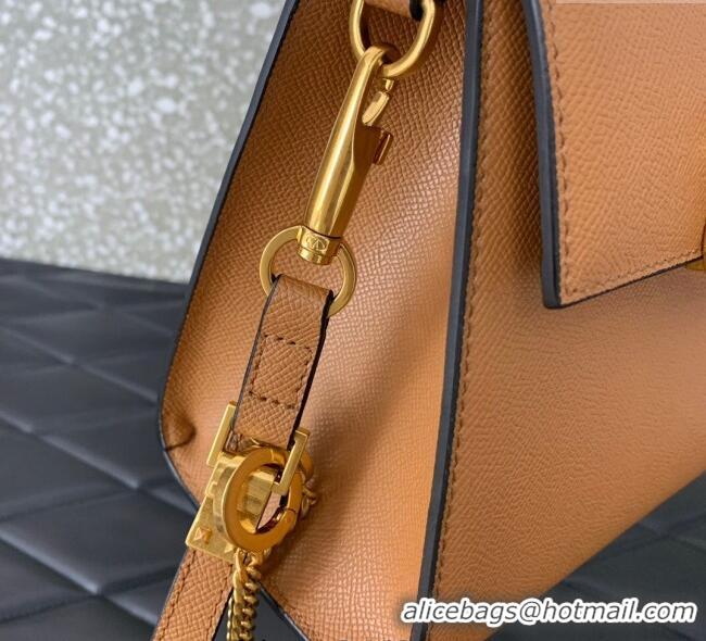 Good Quality Valentino Small VSLING Grainy Calfskin Handbag 2727 Apricot 2025