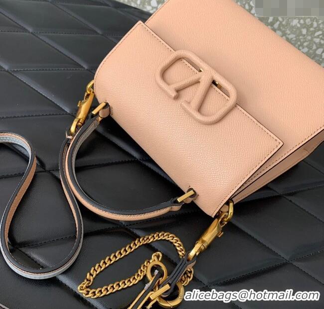 Good Quality Valentino Small VSLING Grainy Calfskin Handbag 2727 Light Pink 2025