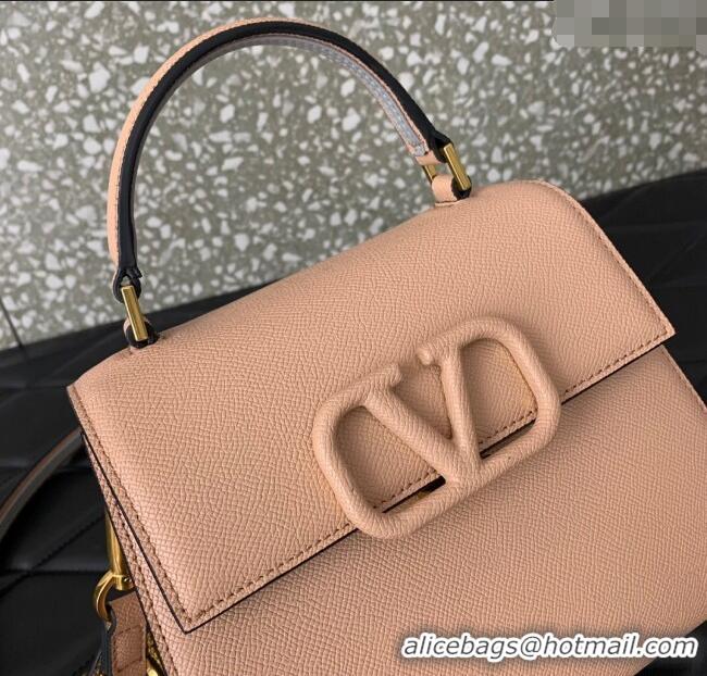Good Quality Valentino Small VSLING Grainy Calfskin Handbag 2727 Light Pink 2025