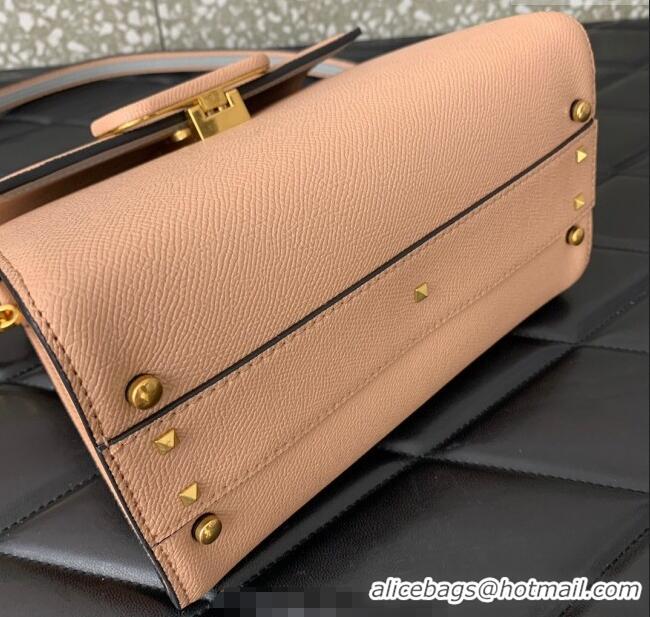 Good Quality Valentino Small VSLING Grainy Calfskin Handbag 2727 Light Pink 2025