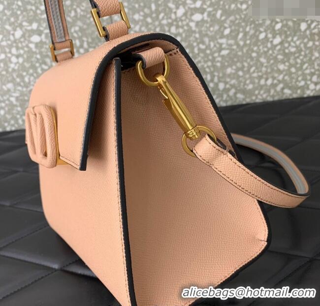Good Quality Valentino Small VSLING Grainy Calfskin Handbag 2727 Light Pink 2025