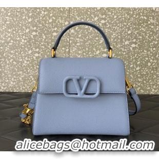 Good Taste Valentino Small VSLING Grainy Calfskin Handbag 2727 Blue 2025