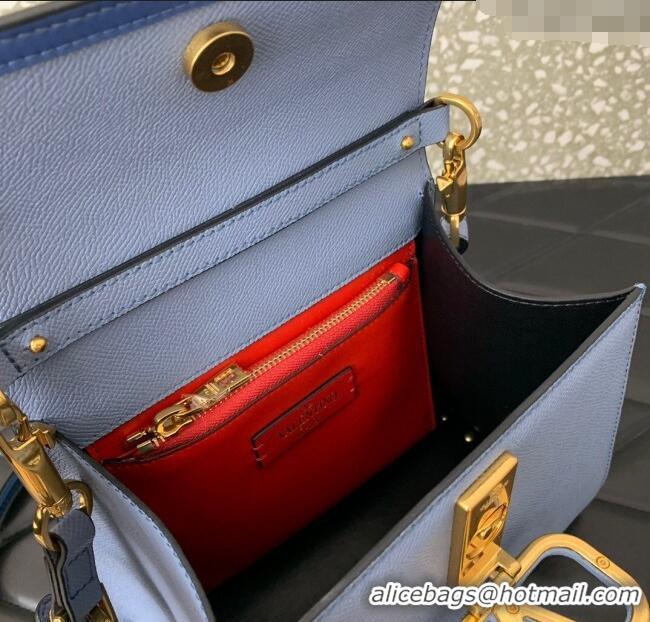 Good Taste Valentino Small VSLING Grainy Calfskin Handbag 2727 Blue 2025