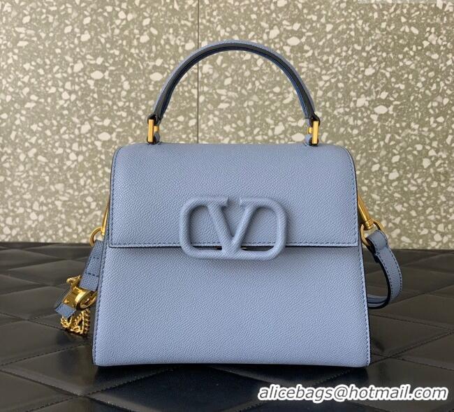 Good Taste Valentino Small VSLING Grainy Calfskin Handbag 2727 Blue 2025