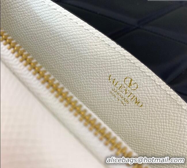 Best Quality Valentino VLogo Signature Grainy Calfskin Wallet with Chain VLTN068 White 2025